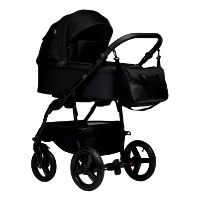 Коляска Indigo Impulse Eco 2 в 1, Ie 08, черная кожа+черный