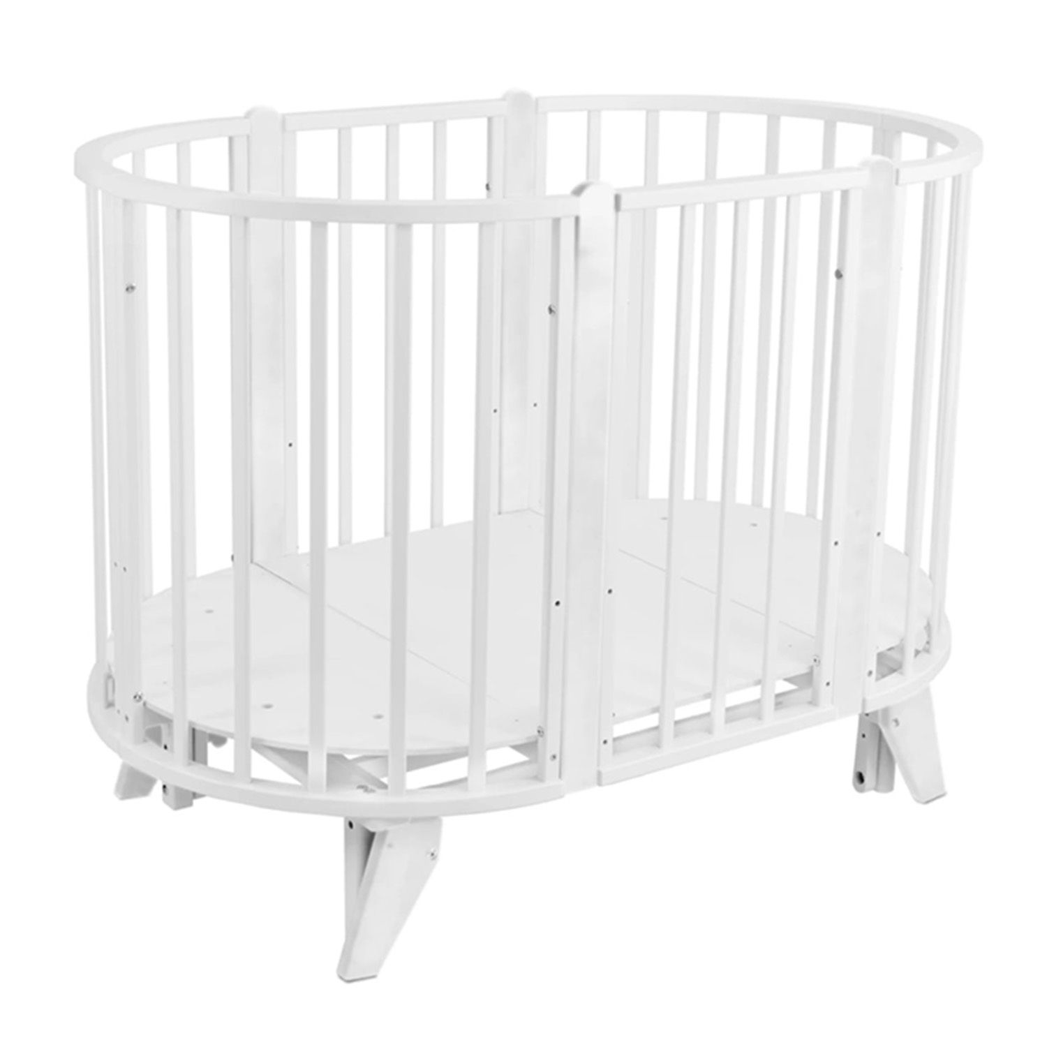 Кровать-трансформер Indigo София NEW 6в1 круг-овал, универсальный маятник, белый арт.106601