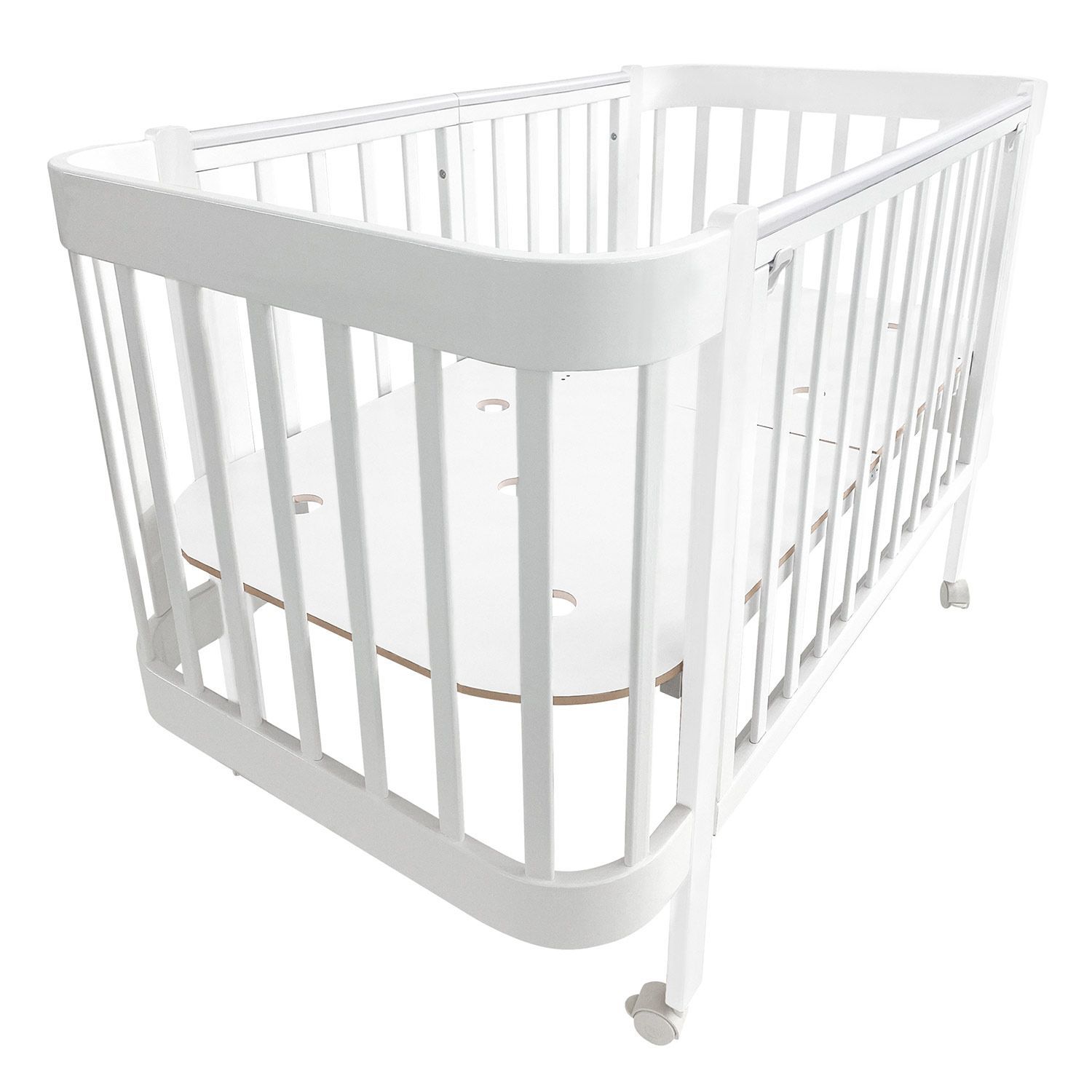 Кровать-трансформер Indigo Italiano Baby, продольный маятник, белый-белый