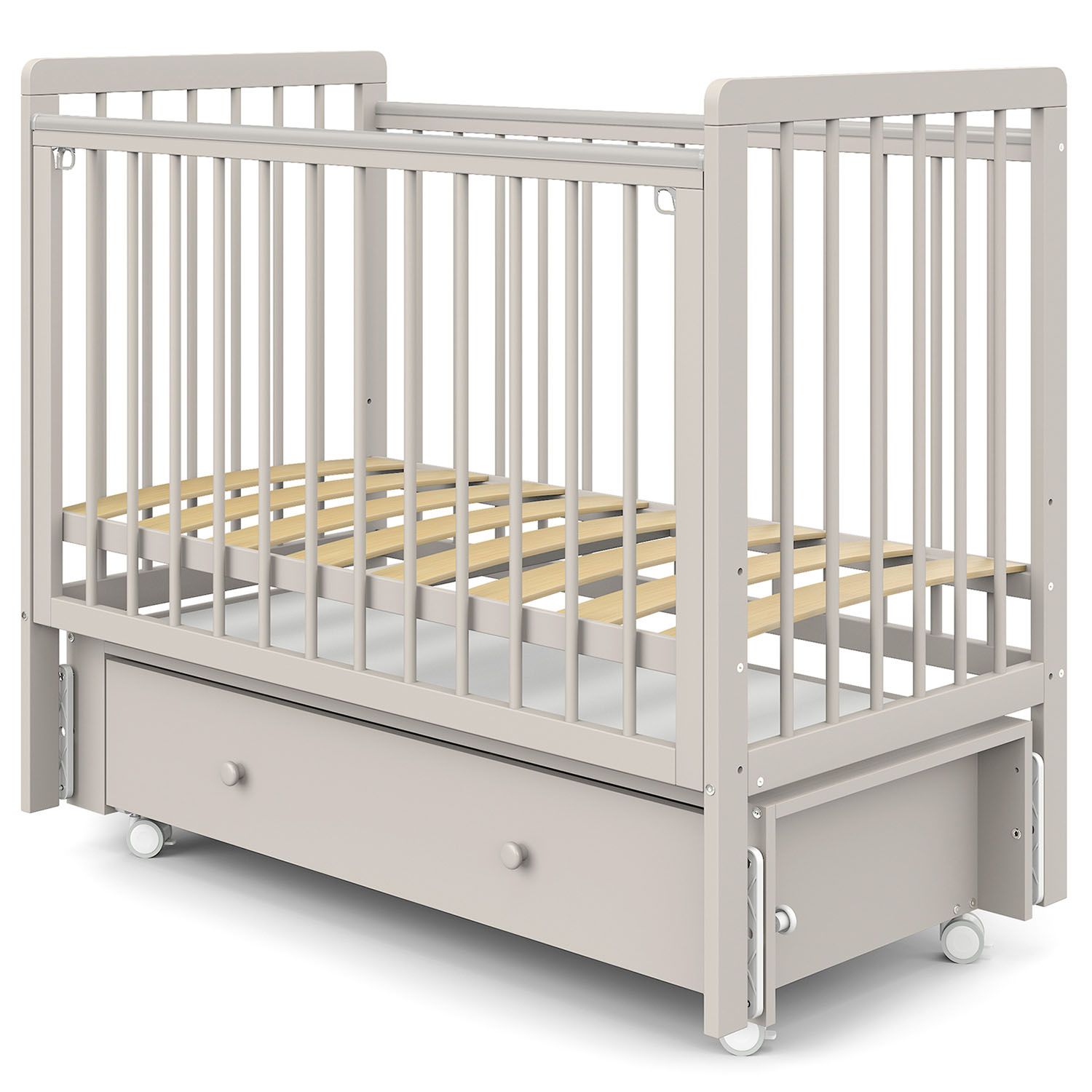 Кровать детская Indigo Vista, продольный маятник, ящик, кашемир