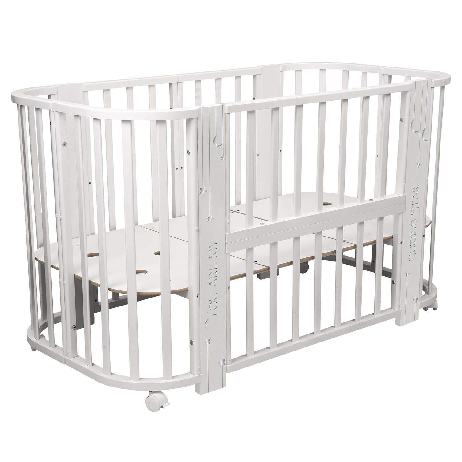 Кровать-трансформер Indigo Baby Line 5 в 1, поперечный маятник, звездочки