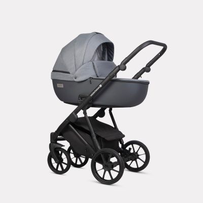 Коляска Riko Basic Montana X Plus 3 в 1, 40 Graphite (графит+серый)