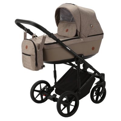 Коляска Adamex Amelia Tip 2 в 1, AM232, беж. тк.+ беж. кожа