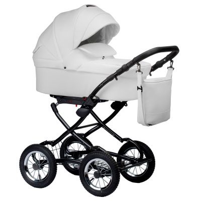 Коляска Indigo Barbara Eco Classic 2 в 1, Be 05, белая кожа