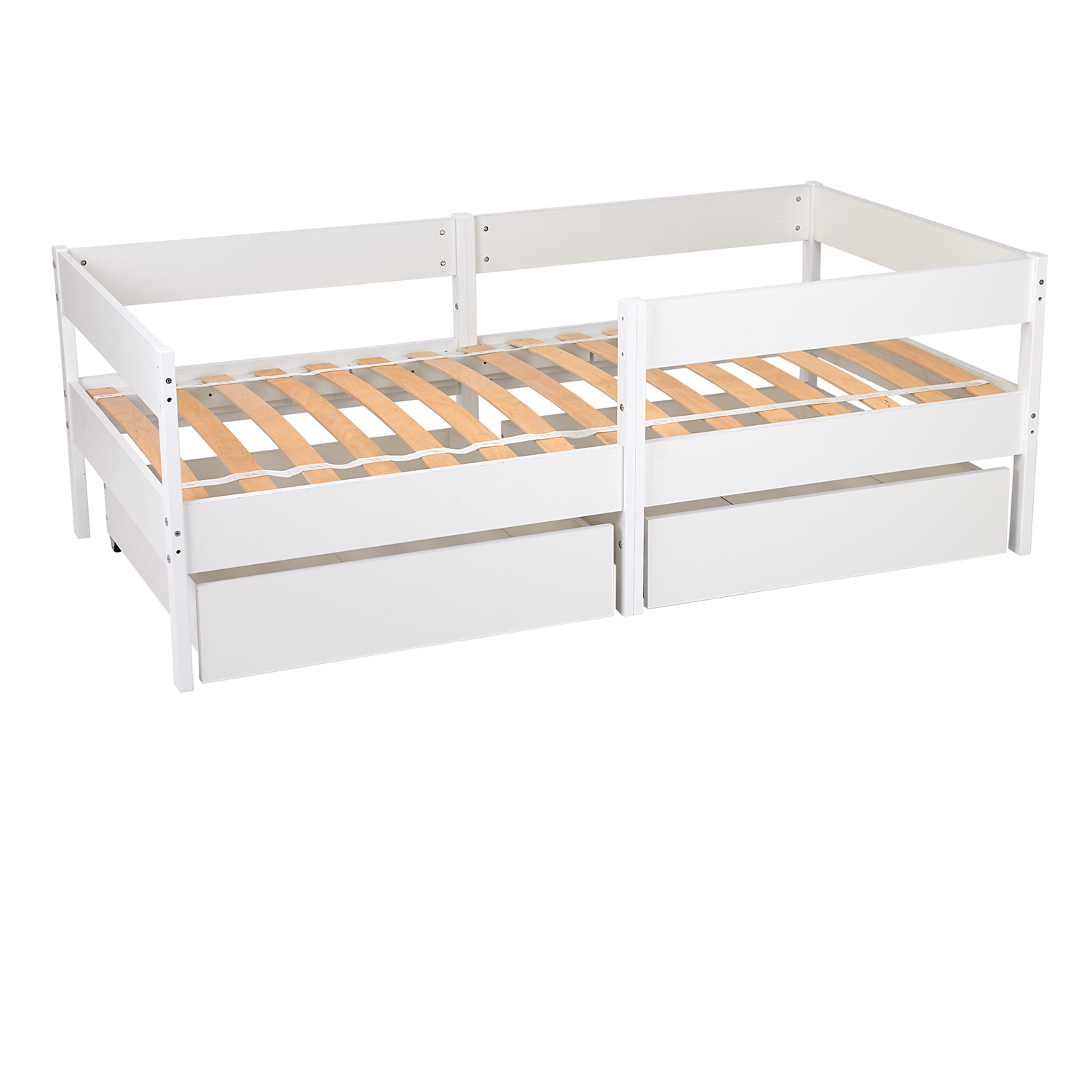 Кровать детская подростковая Polini kids Simple 3435, с ящиками, Белый