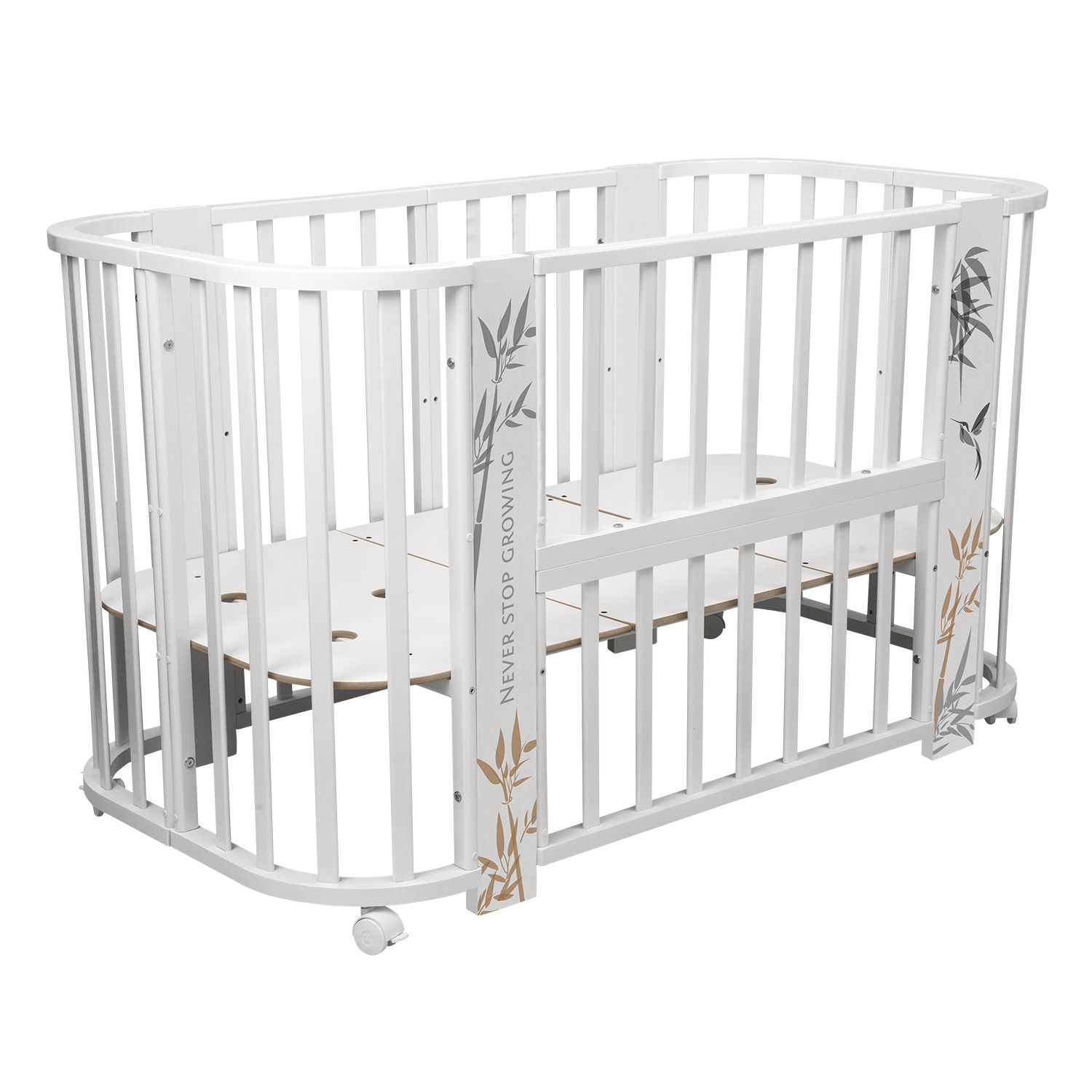 Кровать-трансформер Indigo Green Line 5 в 1, поперечный маятник, бамбук